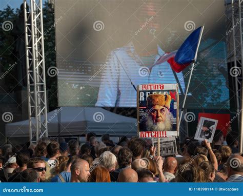 Protests On Wenceslas Square In Prague Editorial Stock Image Image Of