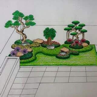 Sketsa Taman Simple - Satu Trik