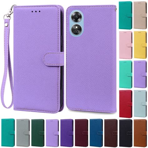 For Oppo A17 Case Silicone Wallet Leather Flip Case For Oppo A17 Phone