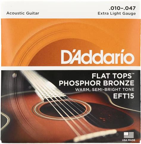 D Addario Eft Flat Tops Phosphor Bronze Acoustic Guitar Strings