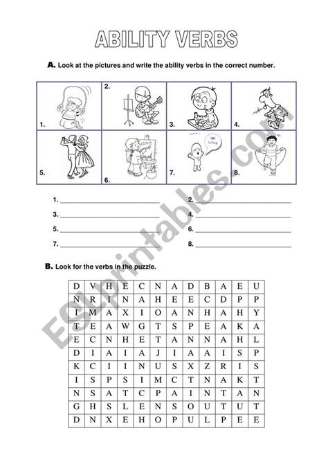 Action Verbs Esl Worksheet By Maryultimo