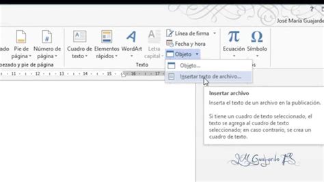 Insertar Archivo De Word En Word Youtube