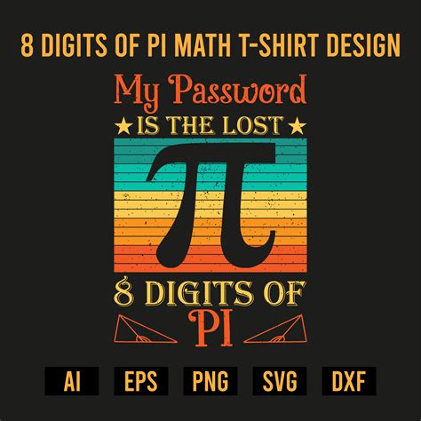 8 Digits Of Pi Math T Shirt Design Masterbundles