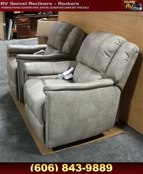 Rv Furniture Thomas Payne Leather Vinyl Swivel Glider Recliner Set For