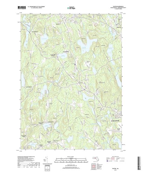 Paxton Massachusetts 2018 USGS Old Topo Map Reprint 7x7 MA Quad