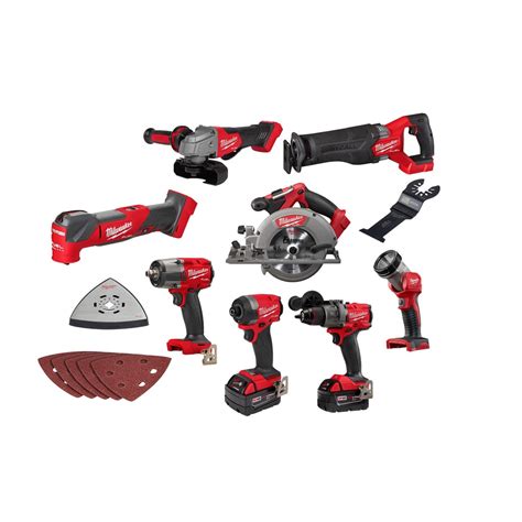 Milwaukee M18 FUEL 18V Li-Ion Brushless Cordless 8-Tool Combo Kit with ...