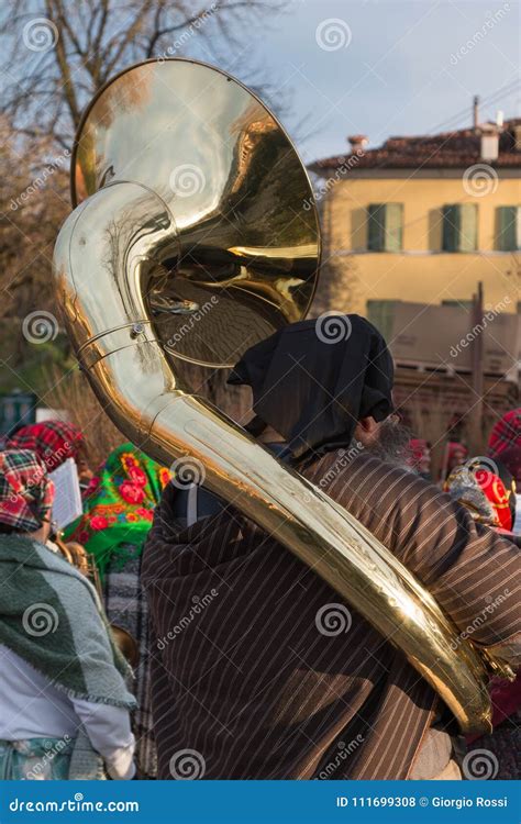 Performer in Band with Brass Sousaphone Stock Photo - Image of breathe ...