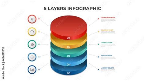 layers infographic element template vector vertical list diagram