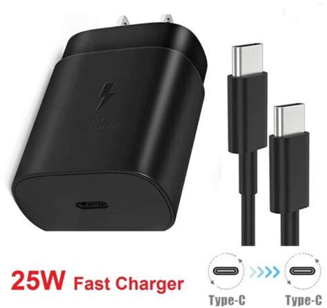 25w Type Usb C Super Fast Wall Charger 6ft Cable For Samsung Galaxy S20