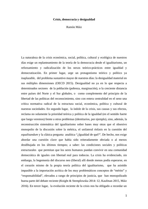 PDF CRISIS DEMOCRACIA Y DESIGUALDAD