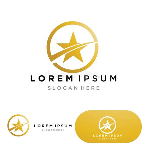 Vetor De Logotipo De Estrela Dourada Com Fundo Preto Ilustração Do