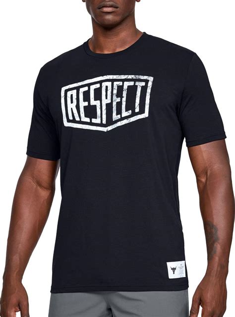 Under Armour Cotton Project Rock Respect Graphic T Shirt In Black For