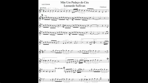 Mãe um pedaço do céu Leonardo Sullivan Sax Tenor Sheet Music YouTube