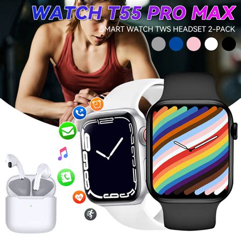 PangYa 2023 T55 Promax Smart Watch TWS Headset 2 In 1 Smart Watch