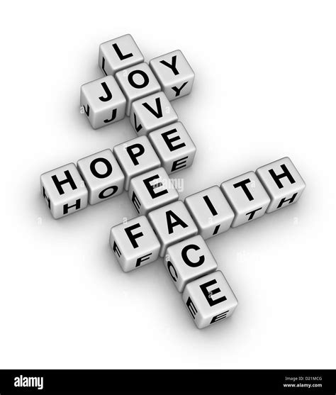 Joy Love Hope Peace And Faith Crossword Puzzle Reminder Of The