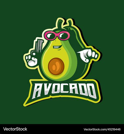 Avocado Holding Gun Royalty Free Vector Image Vectorstock