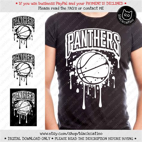 Panthers Svg Cut File Grunge Basketball T Shirt Design Png Etsy