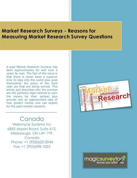 Market Research Surveys - Reasons for Measuring Market Research Survey ...