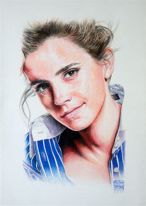 Emma Watsons Portrait Watercolor Pencil Behance