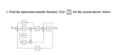 Solved 1 Find The Equivalent Transfer Function Chegg