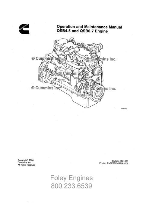 Cummins Qsb45 Qsb67 Shop Manual Foley Engines