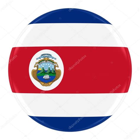 Costa Rican Flag Badge - Flag of Costa Rica Button Isolated on White — Stock Photo © Fredex ...