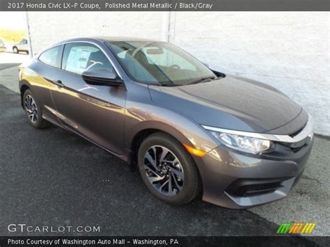 Polished Metal Metallic 2017 Honda Civic LX P Coupe Black Gray