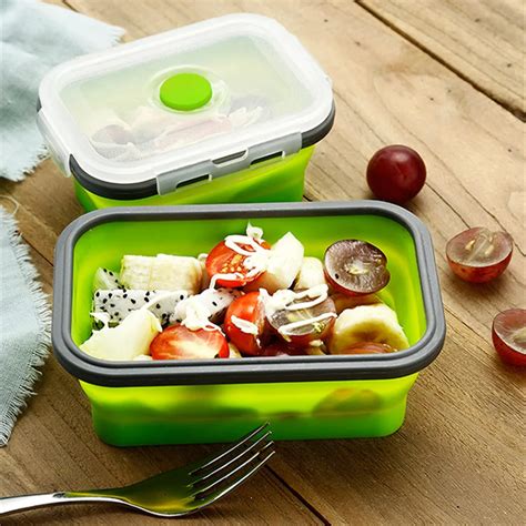 1pc Bento Lunch Box Silicone Bento Boxes Collapsible Lunch Bowl Box