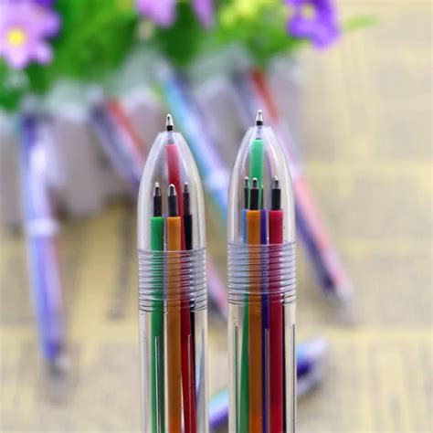 Plastic Pens With Multi Color Models 6 In 1 Multi Colored Ballpoint Pen