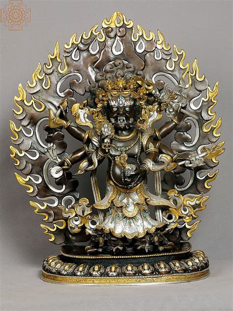 20 White Mahakala Statue From Nepal Exotic India Art