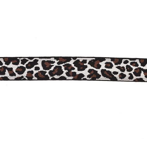 Belting Elastic Snow Leopard Print Shine Trimmings Fabrics