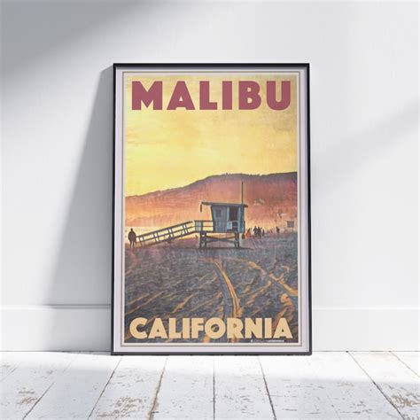 Vintage Malibu Travel Poster Etsy