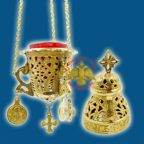 Hanging Brass Metal Vigil Oil Candle Gianiotino Style C Gold Plated