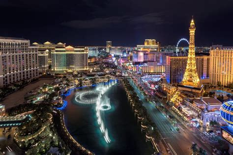 Aerial View of Las Vegas Strip at Night Editorial Stock Photo - Image ...