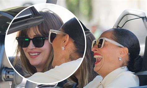 Dakota Johnson Shares Laugh With Tracee Ellis Ross While Filming In La