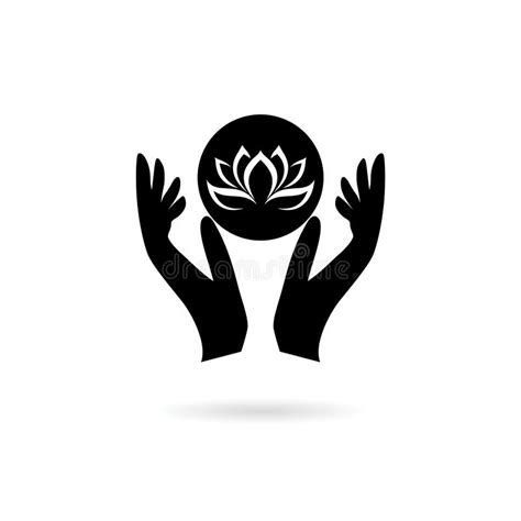 Hands And Lotus Flower Icon