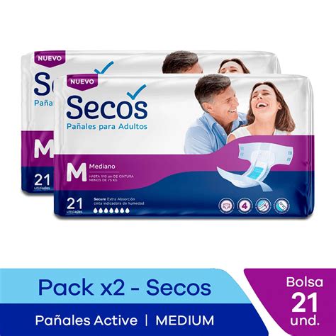 Pañales de adulto Secos Active Talla M Pack Inkafarma