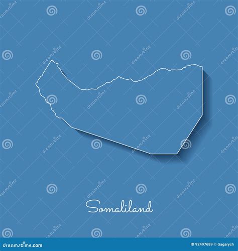 Somaliland Region Map Blue With White Outline Stock Vector