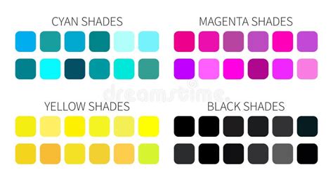 Magenta Color Palette Chart With Color Names And Hex Codes Stock Vector