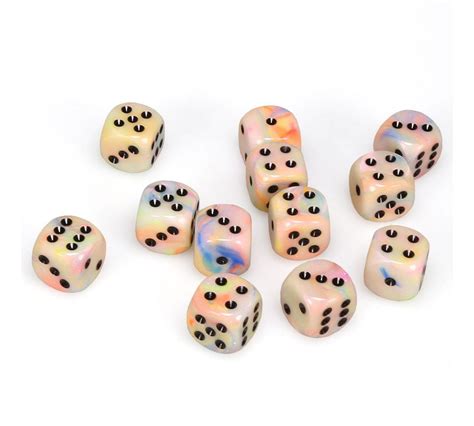 Chessex Festive Circus Black 16mm D6 Dice Block 12 Dice