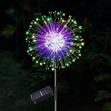 Pcs Led Feux D Artifice Solaires Jardin Ext Rieur Modes Lumi Re