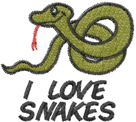 I Love Snakes Machine Embroidery Design Embroidery Library At