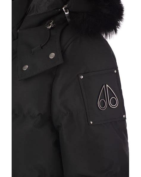 Moose Knuckles Cloud 3q Down Jacket With Hood And Fur In Black Lyst