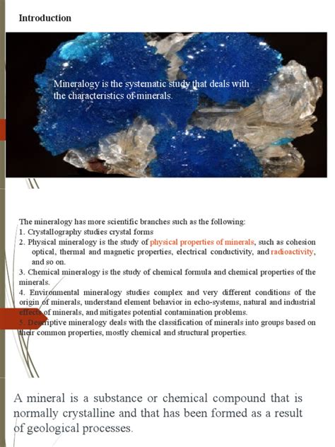 Mineralogy | PDF | Minerals | Chemical Substances