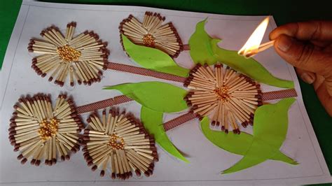 How To Make Matchstick Flower Easy Matchstick Flower Matchstick