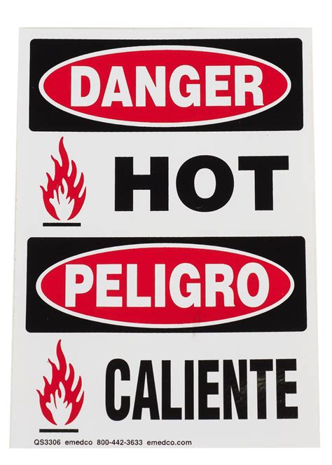 DANGER HOT SAFETY SIGN E S TECH Catalogue