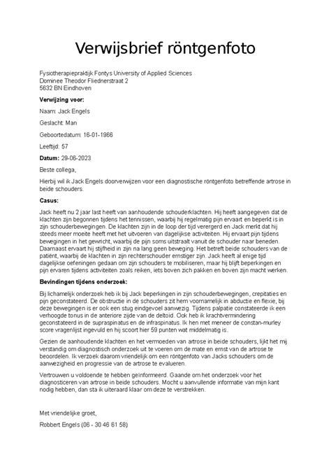 Verwijsbrief R Ntgenfoto Verwijsbrief R Ntgenfoto