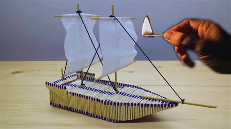 How To Make A Matchstick Ship And Burn It Down Match Stick Art Match