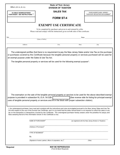 Form St 4 Fill Out Sign Online And Download Fillable Pdf New Jersey