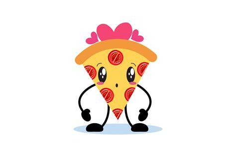 Kawaii Pizza Tomato Illustration Graphic by daisy things · Creative Fabrica